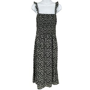 Abercrombie & Fitch Black Floral Midi Dress